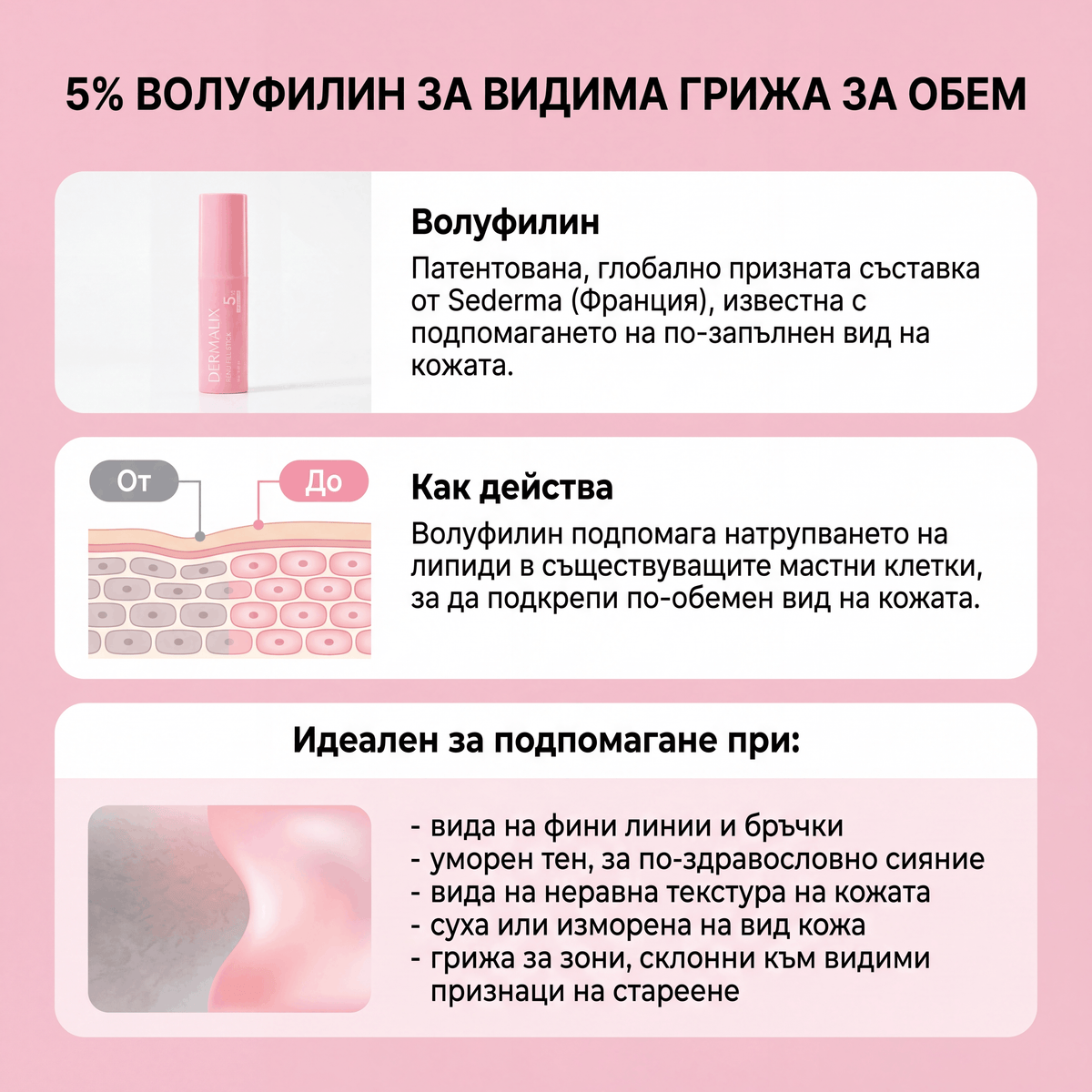 Dermalix Renu Fill Stick – Балсам с PDRN и Колаген